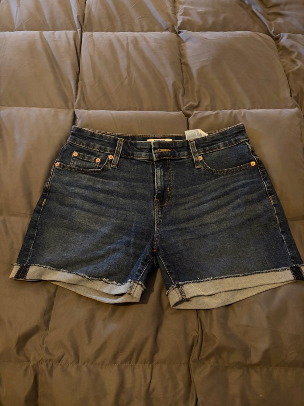 Denizen from Levi's Dark Blue Rolled Hem Jean Shorts